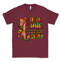 Burgundy steppin into black history Classic Tee - Zillion Design Studio
