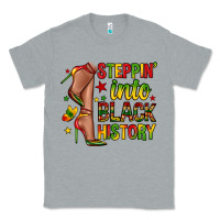 Heather Grey steppin into black history Classic Tee - Zillion Design Studio
