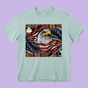 American Eagle Heavy Core Tee Designed By Cowhidedigitalart