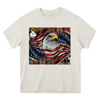 Cream American eagle Heavy Core Tee - CowhideDigitalArt