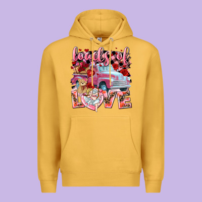 Loads Of Love Valentines Day Truck Premium Hoodie Designed By Nancycooperartshop