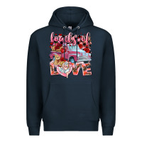 Navy loads of love valentines day truck Premium Hoodie - NancyCooperArtShop