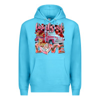 Ocean Blue loads of love valentines day truck Premium Hoodie - NancyCooperArtShop