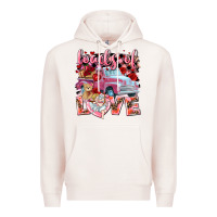Pale Pink loads of love valentines day truck Premium Hoodie - NancyCooperArtShop