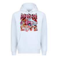 White loads of love valentines day truck Premium Hoodie - NancyCooperArtShop