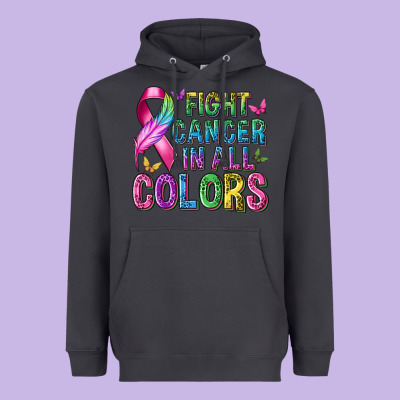 Fight Cancer In All Colors Heavyweight Hoodie Designed By Texasbilliewilder