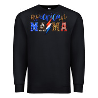 Black american mama thunderbolt Premium Sweatshirt - HRA Design Shop