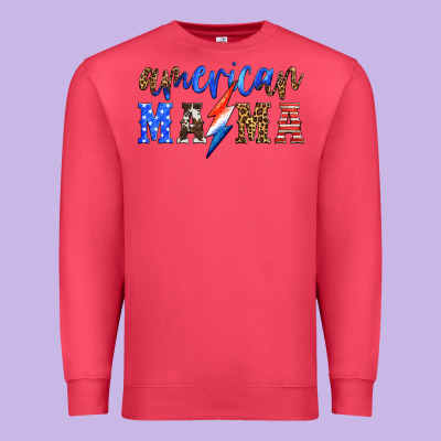 American Mama Thunderbolt Premium Sweatshirt Designed By Hra Design Shop