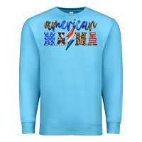 Ocean Blue american mama thunderbolt Premium Sweatshirt - HRA Design Shop