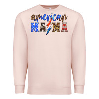 Pale Pink american mama thunderbolt Premium Sweatshirt - HRA Design Shop