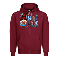 Burgundy not made for winter with gnome Zipper Hoodie - Zillion Design Studio