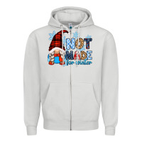 Dove Grey not made for winter with gnome Zipper Hoodie - Zillion Design Studio