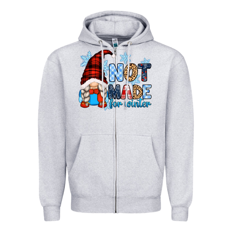 Not Made For Winter With Gnome Zipper Hoodie by Zillion Design Studio | Teevron