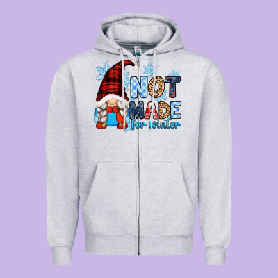 Not Made For Winter With Gnome Zipper Hoodie Designed By Zillion Design Studio