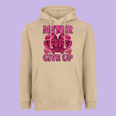 Never Give Up Cancer Heavyweight Hoodie Designed By Texasbilliewilder