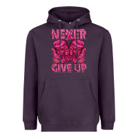 Plum never give up cancer Heavyweight Hoodie - texasbilliewilder