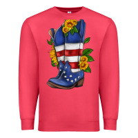 Cardinal american cowboy boot with sunflower Premium Sweatshirt - HRA Design Shop