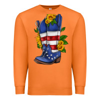 Carrot american cowboy boot with sunflower Premium Sweatshirt - HRA Design Shop