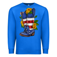 True Royal american cowboy boot with sunflower Premium Sweatshirt - HRA Design Shop