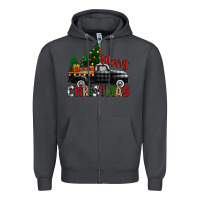 Smoke merry christmas with black truck Zipper Hoodie - Zillion Design Studio