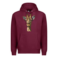 Burgundy giraffe head Premium Hoodie - LillyAllenDesigns