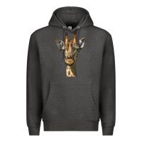 Charcoal Heather giraffe head Premium Hoodie - LillyAllenDesigns