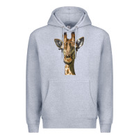 Heather Grey giraffe head Premium Hoodie - LillyAllenDesigns