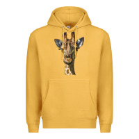 Mustard giraffe head Premium Hoodie - LillyAllenDesigns