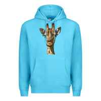 Ocean Blue giraffe head Premium Hoodie - LillyAllenDesigns