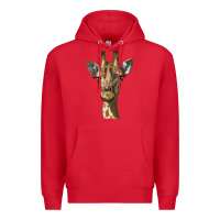 Red giraffe head Premium Hoodie - LillyAllenDesigns