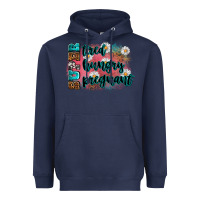 Navy super tired super hungry super pregnant Heavyweight Hoodie - Zillion Design Studio