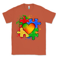 Copper autism puzzle pieces heart Classic Tee - Zillion Design Studio