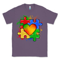 Lavender autism puzzle pieces heart Classic Tee - Zillion Design Studio