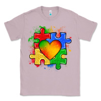 Lilac autism puzzle pieces heart Classic Tee - Zillion Design Studio