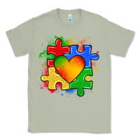 Matcha autism puzzle pieces heart Classic Tee - Zillion Design Studio