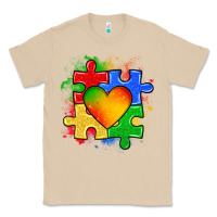 Mushroom autism puzzle pieces heart Classic Tee - Zillion Design Studio