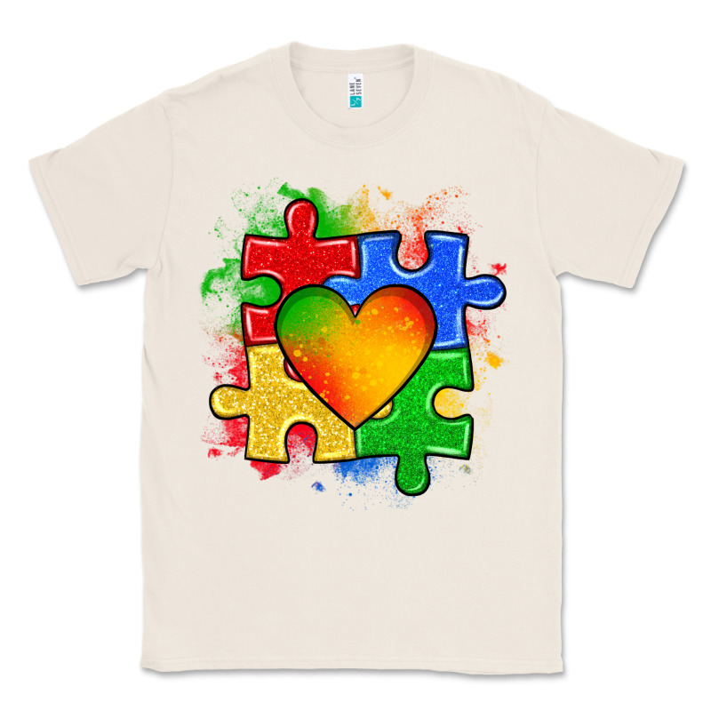 Autism Puzzle Pieces Heart Classic Tee by Zillion Design Studio | Teevron