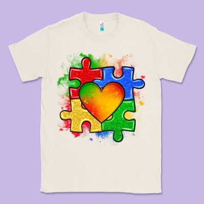 Autism Puzzle Pieces Heart Classic Tee Designed By Zillion Design Studio
