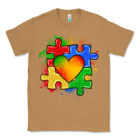 Toasted Coconut autism puzzle pieces heart Classic Tee - Zillion Design Studio