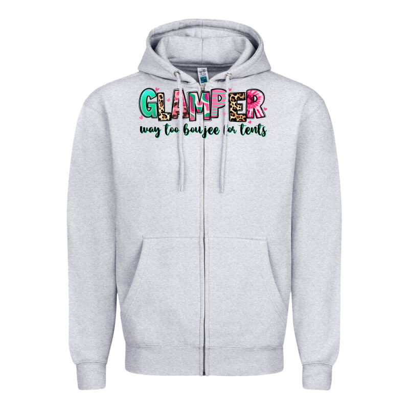 Glamper Way Too Boujee For Tents Zipper Hoodie by RanaPortraitStore | Teevron