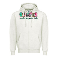Oatmeal Heather glamper way too boujee for tents Zipper Hoodie - RanaPortraitStore