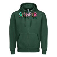 Sports Green glamper way too boujee for tents Zipper Hoodie - RanaPortraitStore
