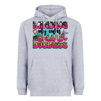 Heather Grey minding my own small business Heavyweight Hoodie - Zillion Design Studio