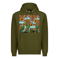 Army Green western cactus and sunflowers Premium Hoodie - Jasminsmagicworld