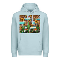Blue Mist western cactus and sunflowers Premium Hoodie - Jasminsmagicworld