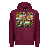 Burgundy western cactus and sunflowers Premium Hoodie - Jasminsmagicworld
