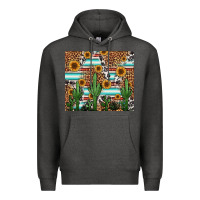 Charcoal Heather western cactus and sunflowers Premium Hoodie - Jasminsmagicworld