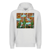 Dove Grey western cactus and sunflowers Premium Hoodie - Jasminsmagicworld
