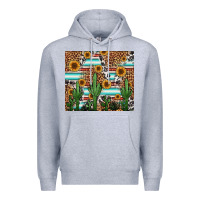 Heather Grey western cactus and sunflowers Premium Hoodie - Jasminsmagicworld