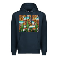 Navy western cactus and sunflowers Premium Hoodie - Jasminsmagicworld
